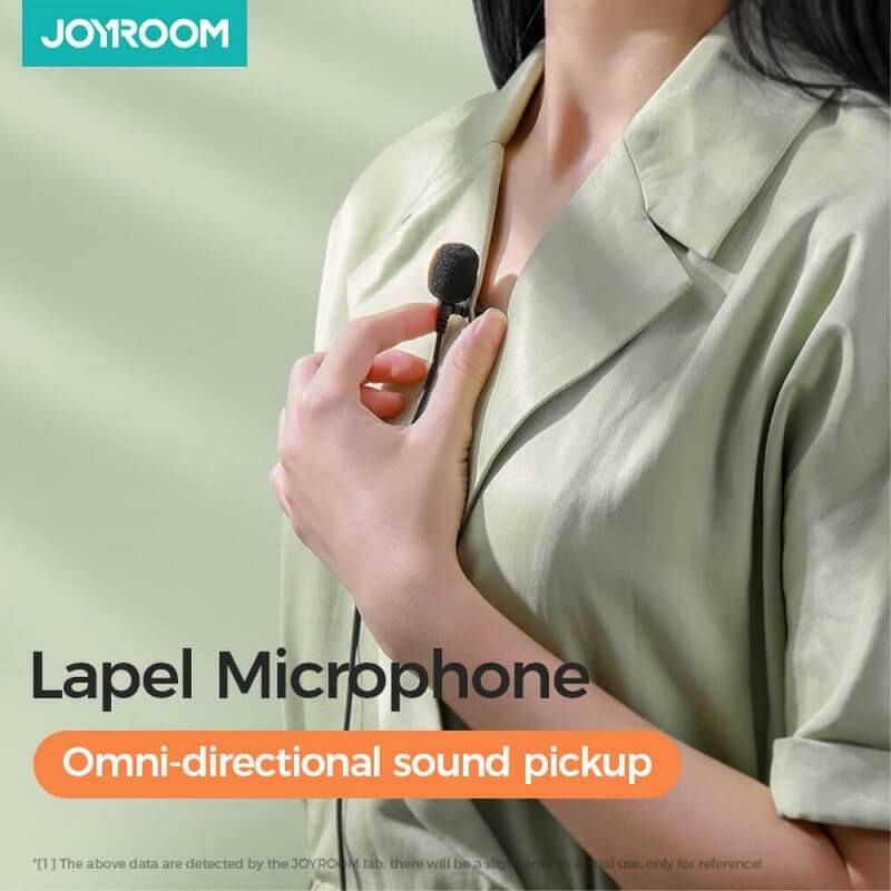 Микрофон с Шумоизолация Jack 3.5mm, Joyroom Mic Cable 2m, Черен (5)