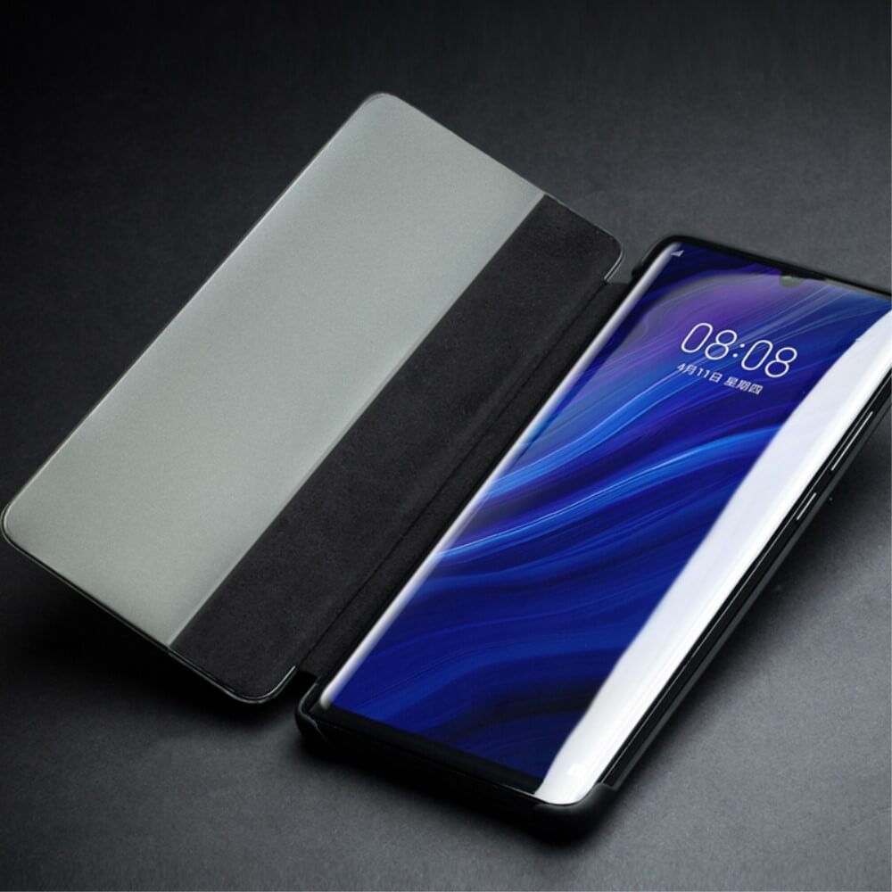 Активен Калъф за Huawei P30 Pro, Qialino Smart Book Case, Черен (4)