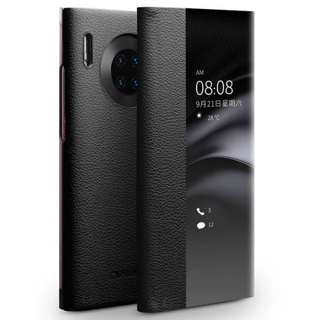 Активен Калъф за Huawei Mate 30 Pro, Qialino Smart Book Case, Черен