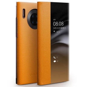 Активен Калъф за Huawei Mate 30 Pro, Qialino Smart Book Case, Кафяв