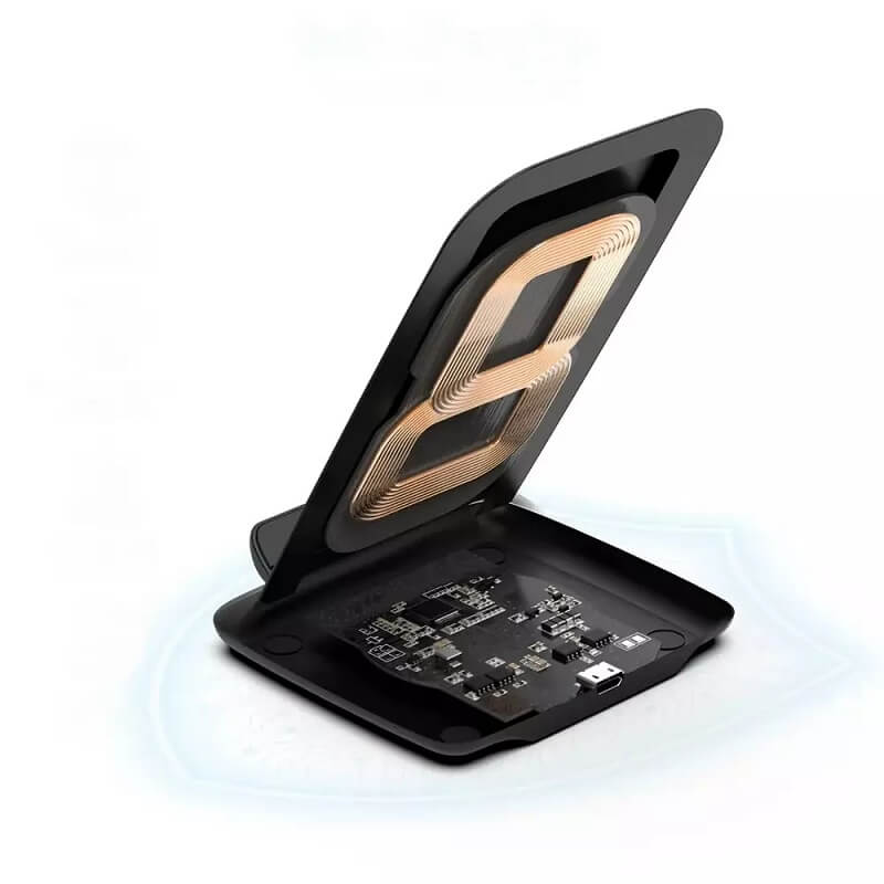 Безжично Зарядно за Телефон, Choetech Wireless Stand Charger 15W, Черен (6)