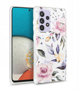 Силиконов Дамски Калъф за Samsung A33, Tech-Protect Floral Case, Бял
