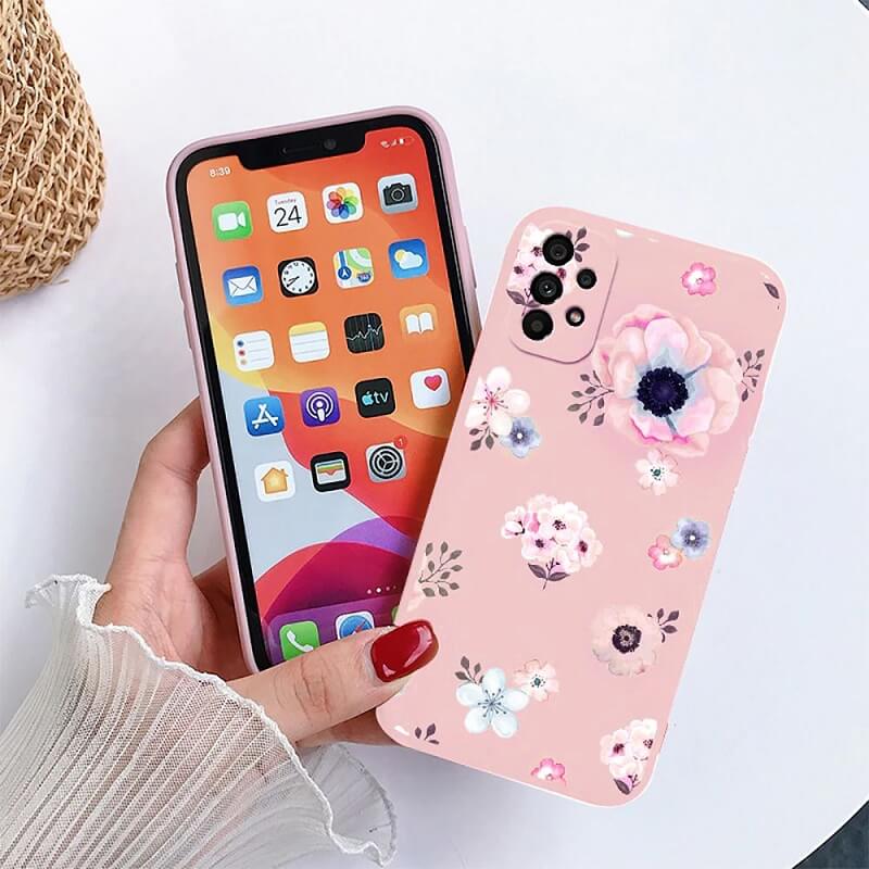Силиконов Дамски Калъф за Samsung A53, Tech-Protect Floral Case, Розов (2)