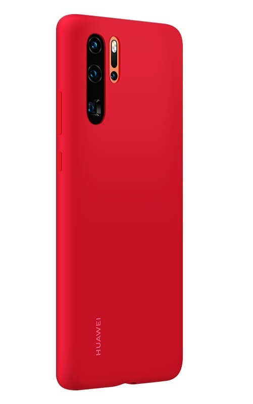 Оригинален Силиконов Калъф за Huawei P30 Pro Soft Silicone Case, Червен (3)