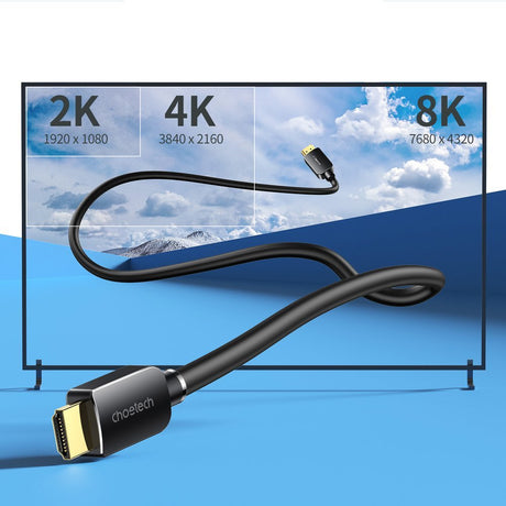 HDMI 8K Кабел 2.1, Choetech HDR Dynamic Cable 2m, Черен (2)