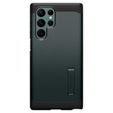 Противоударен Хибриден Калъф за Samsung S22 Ultra, Spigen Tough Armor Case, Зелен