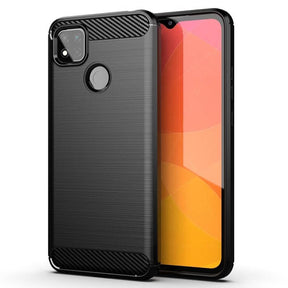Противоударен Силиконов Калъф за Xiaomi Redmi 9C, Forcell Carbon Case, Черен