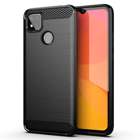 Противоударен Силиконов Калъф за Xiaomi Redmi 9C, Forcell Carbon Case, Черен