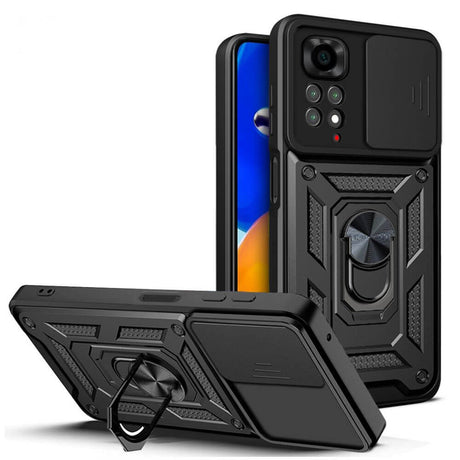 Калъф с Предпазител за Камера за Xiaomi Redmi Note 11 Pro, Tech-Protect Kickstand Pro Case, Черен