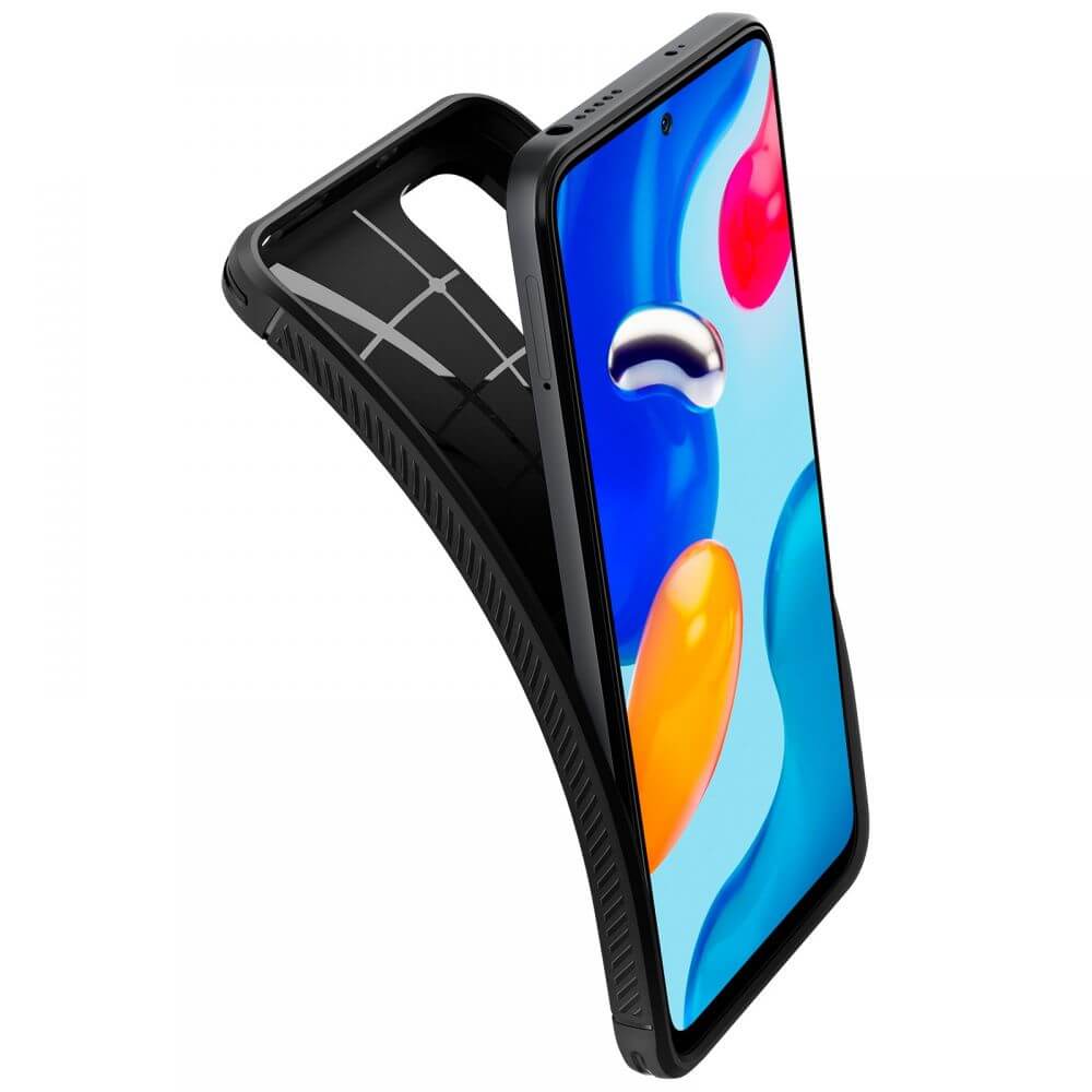 Противоударен Калъф за Xiaomi Redmi Note 11, Spigen Rugged Armor Case, Черен (3)