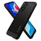 Противоударен Калъф за Xiaomi Redmi Note 11, Spigen Rugged Armor Case, Черен (5)