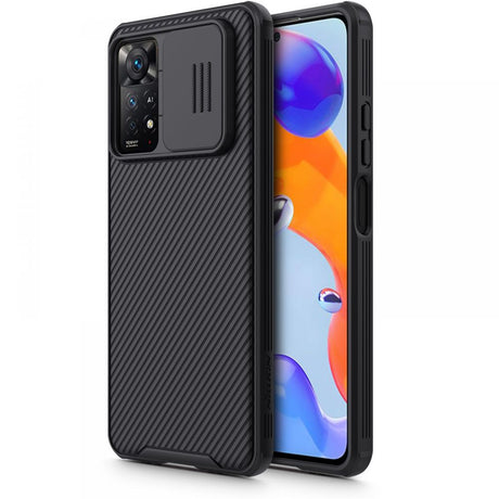 Калъф с Плъзгач за Камера за Xiaomi Redmi Note 11 Pro, Nillkin CamShield Case, Черен