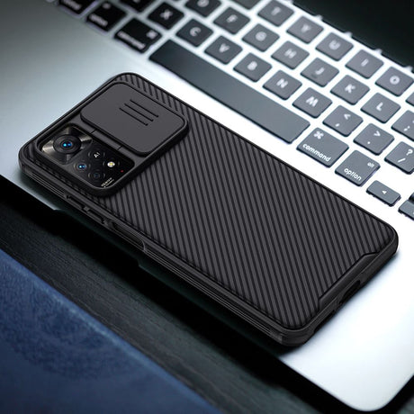 Калъф с Плъзгач за Камера за Xiaomi Redmi Note 11 Pro, Nillkin CamShield Case, Черен (6)