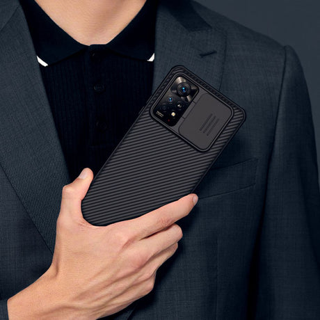 Калъф с Плъзгач за Камера за Xiaomi Redmi Note 11 Pro, Nillkin CamShield Case, Черен (5)