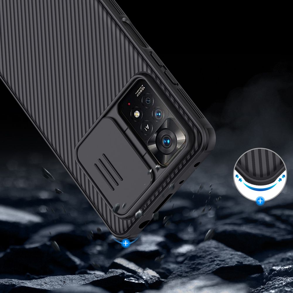 Калъф с Плъзгач за Камера за Xiaomi Redmi Note 11 Pro, Nillkin CamShield Case, Черен (4)