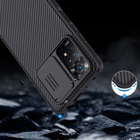 Калъф с Плъзгач за Камера за Xiaomi Redmi Note 11 Pro, Nillkin CamShield Case, Черен (4)