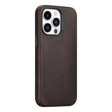 Magsafe Калъф от Естествена Кожа за iPhone 13 Pro, iCarer CH Leather Case, Кафяв (3)