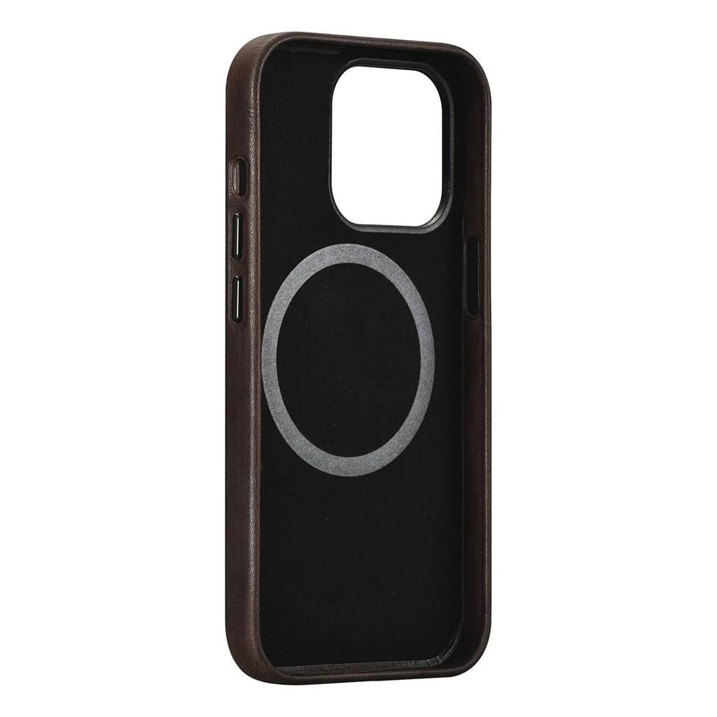 Magsafe Калъф от Естествена Кожа за iPhone 13 Pro, iCarer CH Leather Case, Кафяв (7)
