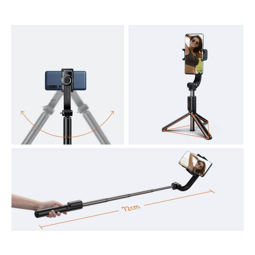 Гимбал-Селфи Стик с Трипод, Baseus Gimbal Folding Stabilizer, Черен (5)