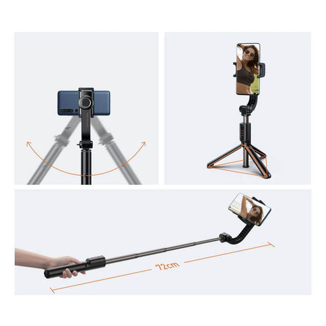 Гимбал-Селфи Стик с Трипод, Baseus Gimbal Folding Stabilizer, Черен (5)