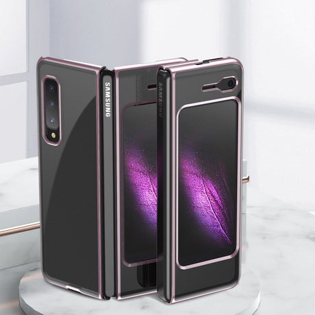 Поликарбонатен Калъф за Samsung Galaxy Z Fold 1, Electroplating Frame Case, Розов (2)