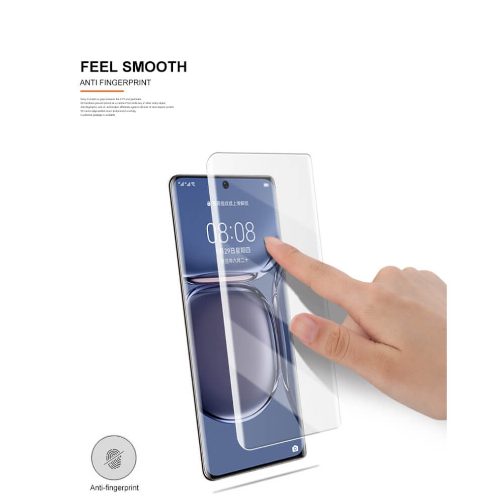 Стъклен Протектор с UV лепило за Huawei P50 Pro, Mocolo UV 5D Glass, Прозрачен (3)