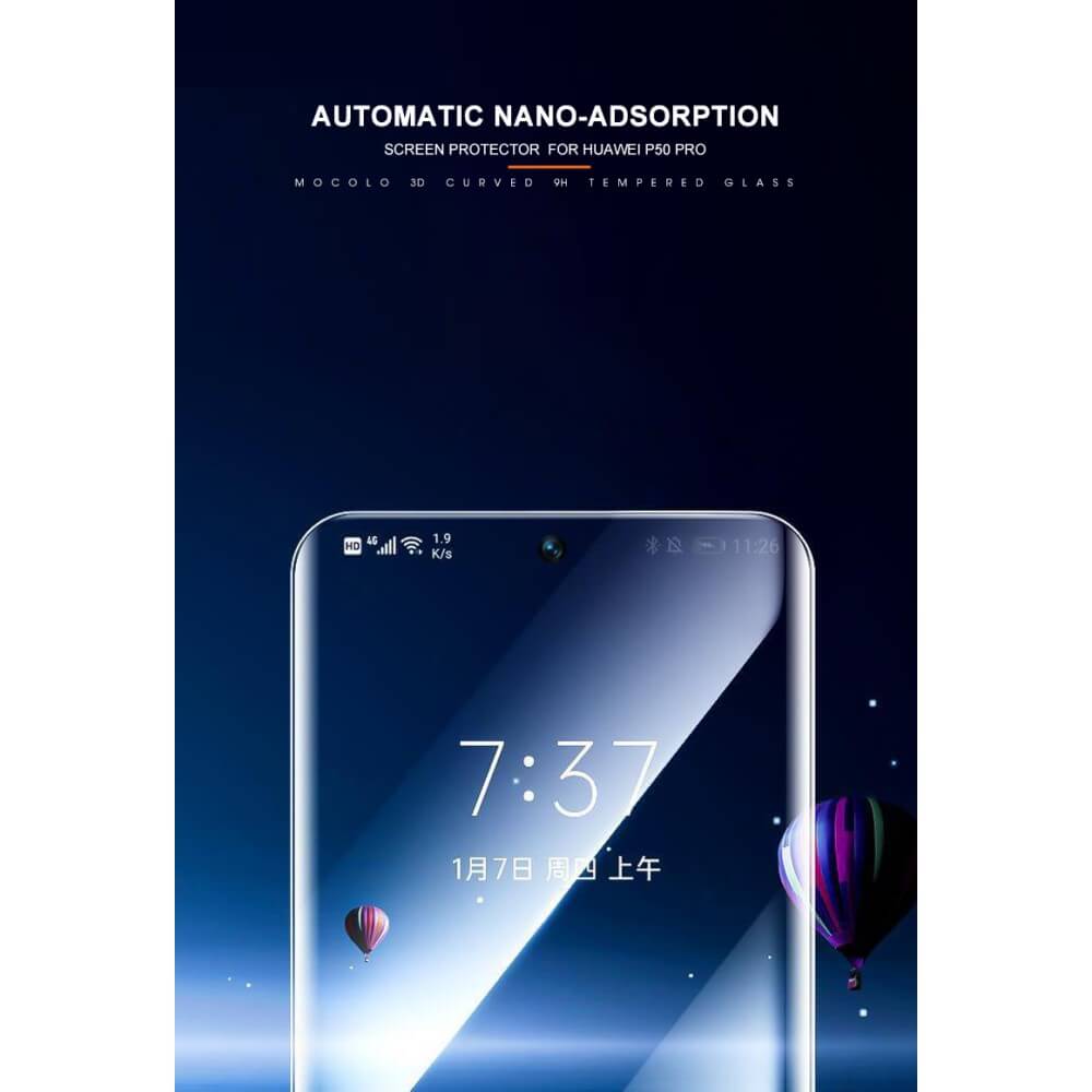 Стъклен Протектор с UV лепило за Huawei P50 Pro, Mocolo UV 5D Glass, Прозрачен (4)