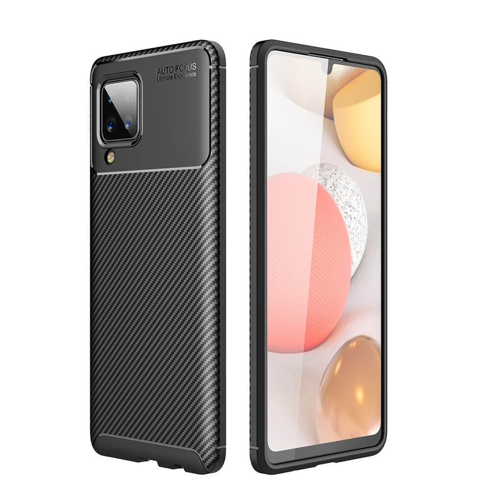Силиконов Калъф за Samsung A12, New Carbon Case, Черен
