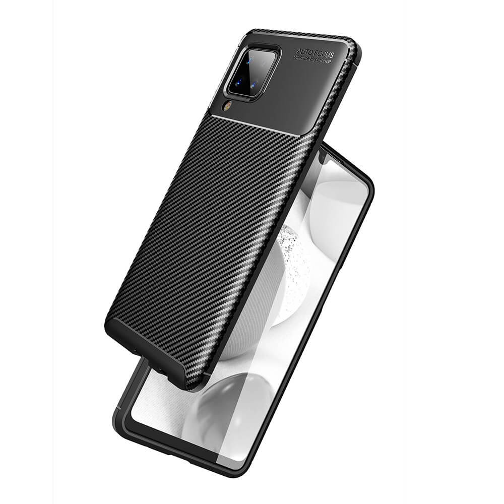 Силиконов Калъф за Samsung A12, New Carbon Case, Черен (2)