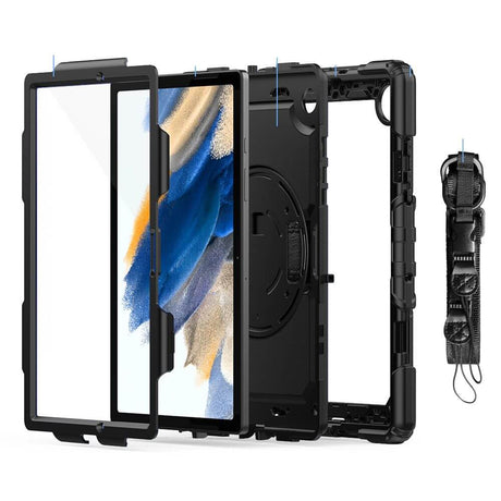 Калъф с Дръжка за Samsung Tab A8 10.5, Tech-Protect Solid360 Case, Черен (2)