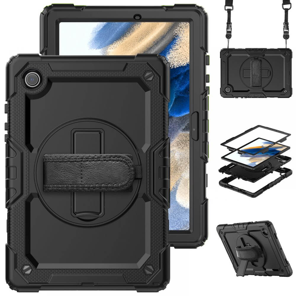 Калъф с Дръжка за Samsung Tab A8 10.5, Tech-Protect Solid360 Case, Черен (3)