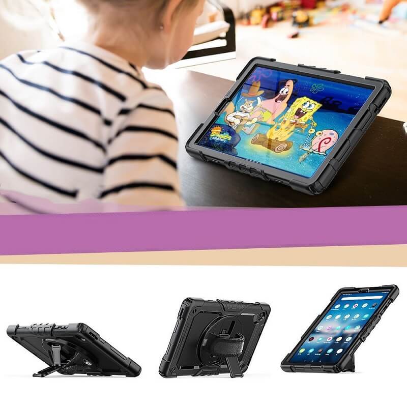 Калъф с Дръжка за Samsung Tab A8 10.5, Tech-Protect Solid360 Case, Черен (7)