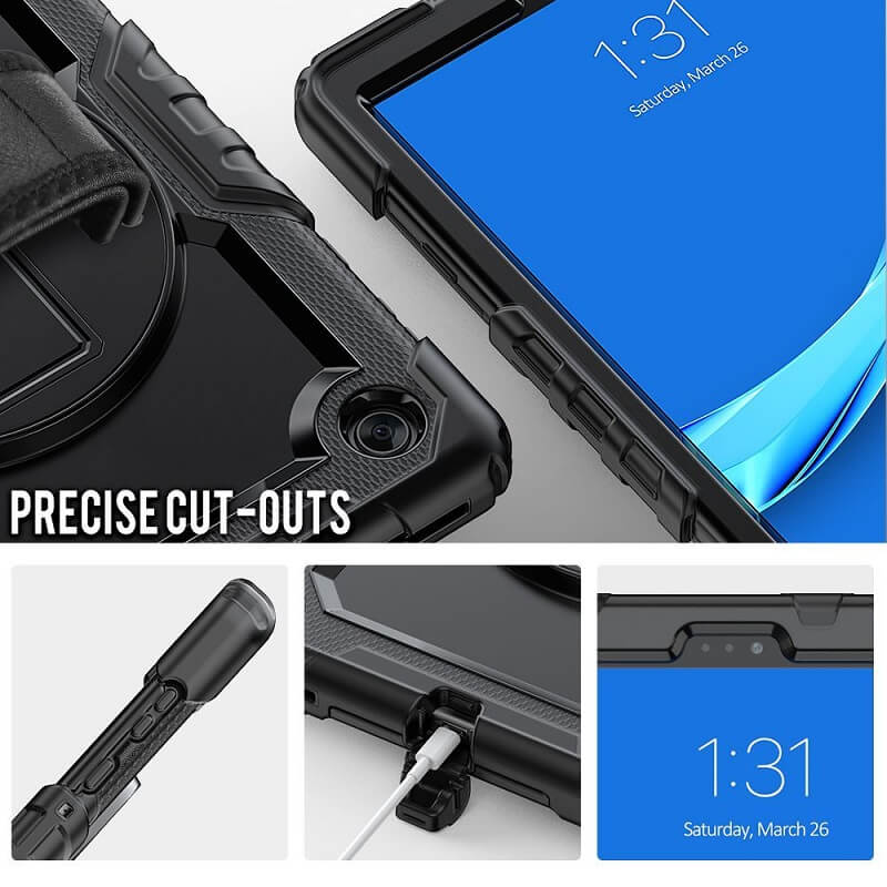 Калъф с Дръжка за Samsung Tab A8 10.5, Tech-Protect Solid360 Case, Черен (8)
