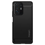 Противоударен Силиконов Калъф за Xiaomi 11T, Spigen Rugged Armor Case, Черен (2)