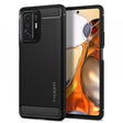 Противоударен Силиконов Калъф за Xiaomi 11T, Spigen Rugged Armor Case, Черен