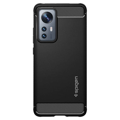 Противоударен Калъф за Xiaomi 12 Pro, Spigen Rugged Armor Case, Черен (2)