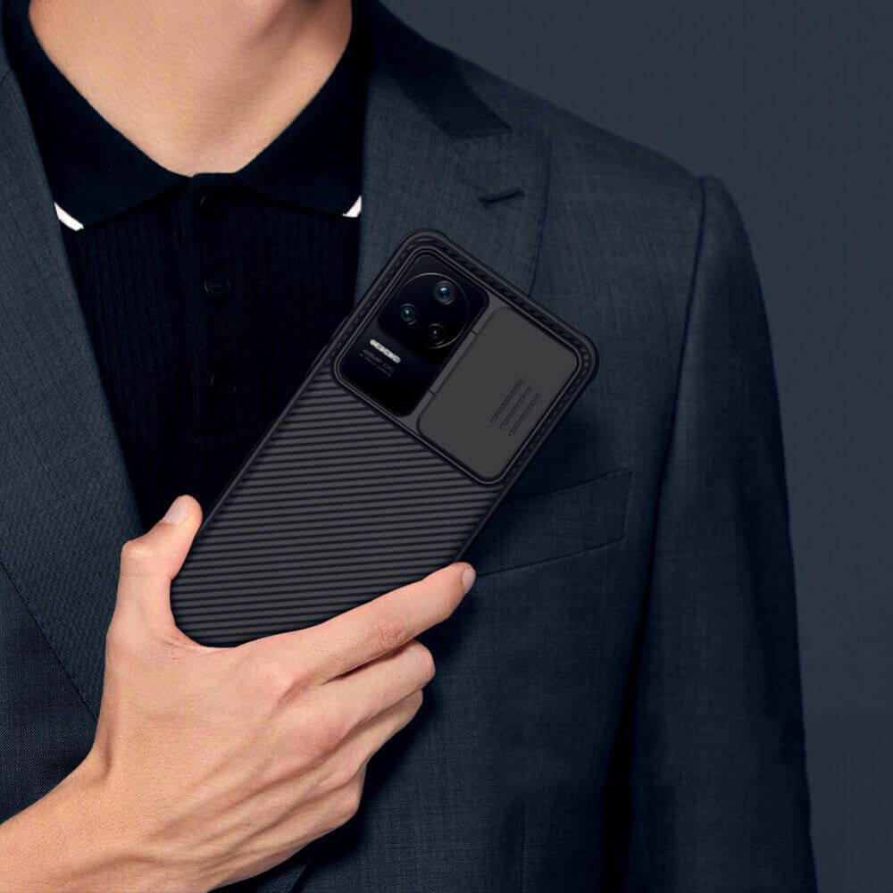 Калъф с Плъзгач за Камера за Xiaomi Poco F4, Nillkin CamShield Case, Черен (4)