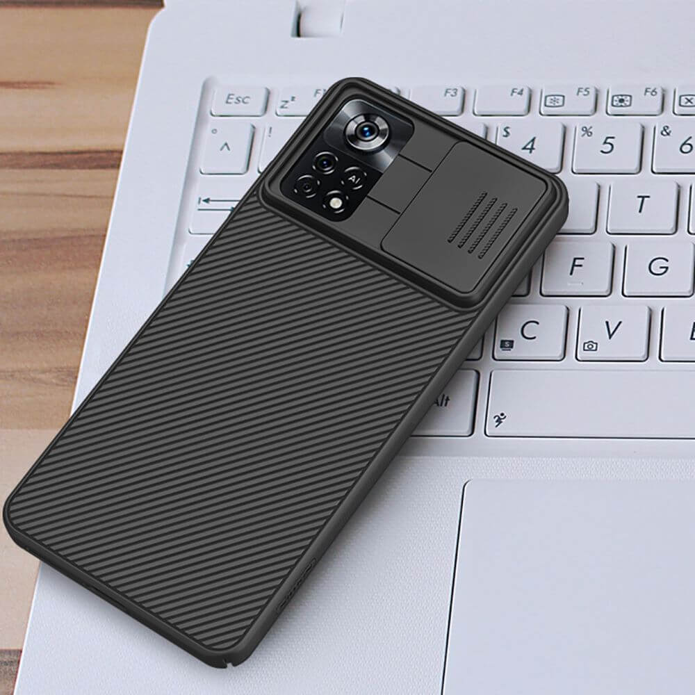 Калъф с Плъзгач за Камера за Xiaomi Poco X4 Pro 5G, Nillkin CamShield Case, Черен (6)