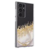Противоударен Блестящ Калъф за Samsung S22 Ultra, Case mate Karat Marble, Златист (4)