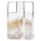 Противоударен Блестящ Калъф за Samsung S22 Ultra, Case mate Karat Marble, Златист