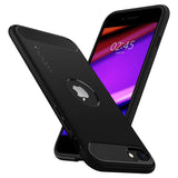 Противоударен Калъф за iPhone SE 2022-2020 8-7, Spigen Rugged Armor Case, Черен (4)