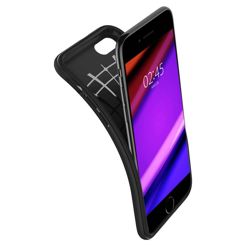 Противоударен Калъф за iPhone SE 2022-2020 8-7, Spigen Rugged Armor Case, Черен (3)