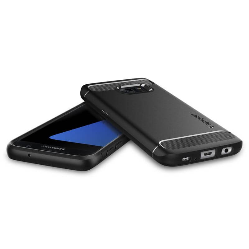 Противоударен Калъф за Samsung S7, Spigen Rugged Armor Case, Черен (5)