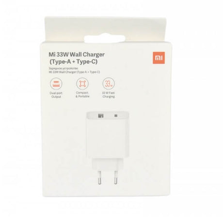 Оригинално Бързо Зарядно, Xiaomi 220v-33W USB-C/USB-A BHR4996GL, Бял