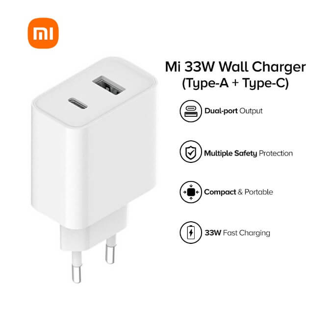 Оригинално Бързо Зарядно, Xiaomi 220v-33W USB-C/USB-A BHR4996GL, Бял (3)