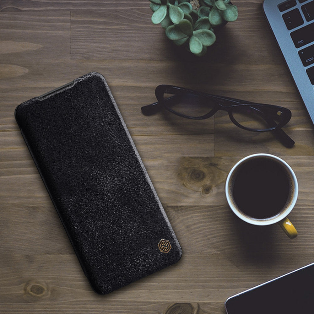 Калъф за Samsung A22 5G, Nillkin Qin Leather Book Case, Черен (5)