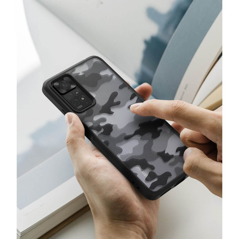 Противоударен Калъф за Xiaomi Redmi Note 11 Pro, Ringke Fusion Matte Camo, Черен (4)