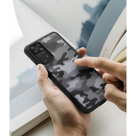 Противоударен Калъф за Xiaomi Redmi Note 11 Pro, Ringke Fusion Matte Camo, Черен (4)
