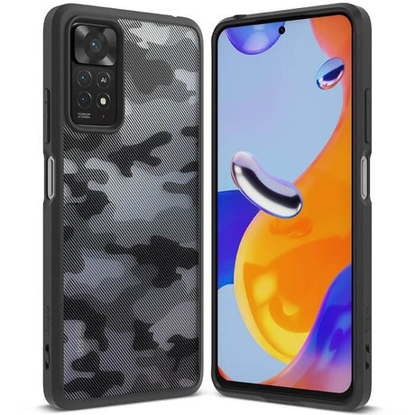 Противоударен Калъф за Xiaomi Redmi Note 11 Pro, Ringke Fusion Matte Camo, Черен