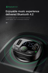 Безжичен Трансмитер за Кола, Baseus FM Bluetooth 3.4А Charge, Черен (5)